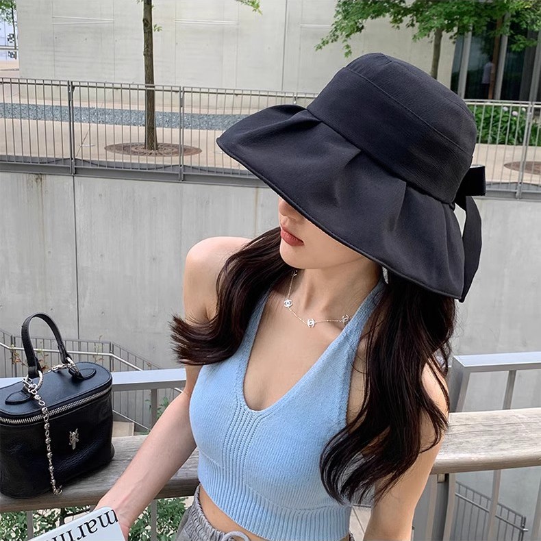 라별 여성 여름 모자 뒷리본 버킷햇 휴양지 바캉스 여행 비치 벙거지 모자 UV 자외선차단 9,900원