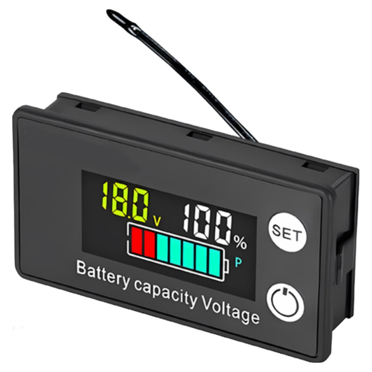 자동차 배터리 컬러 LED 잔량 온도 표시 부저형 볼트메타, 1개 12,800원