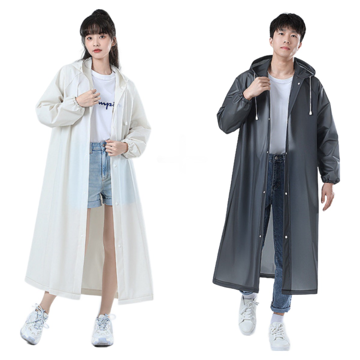 MJ21 성인 커플 다회용 EVA 우비 [1+1세트] 12,800원