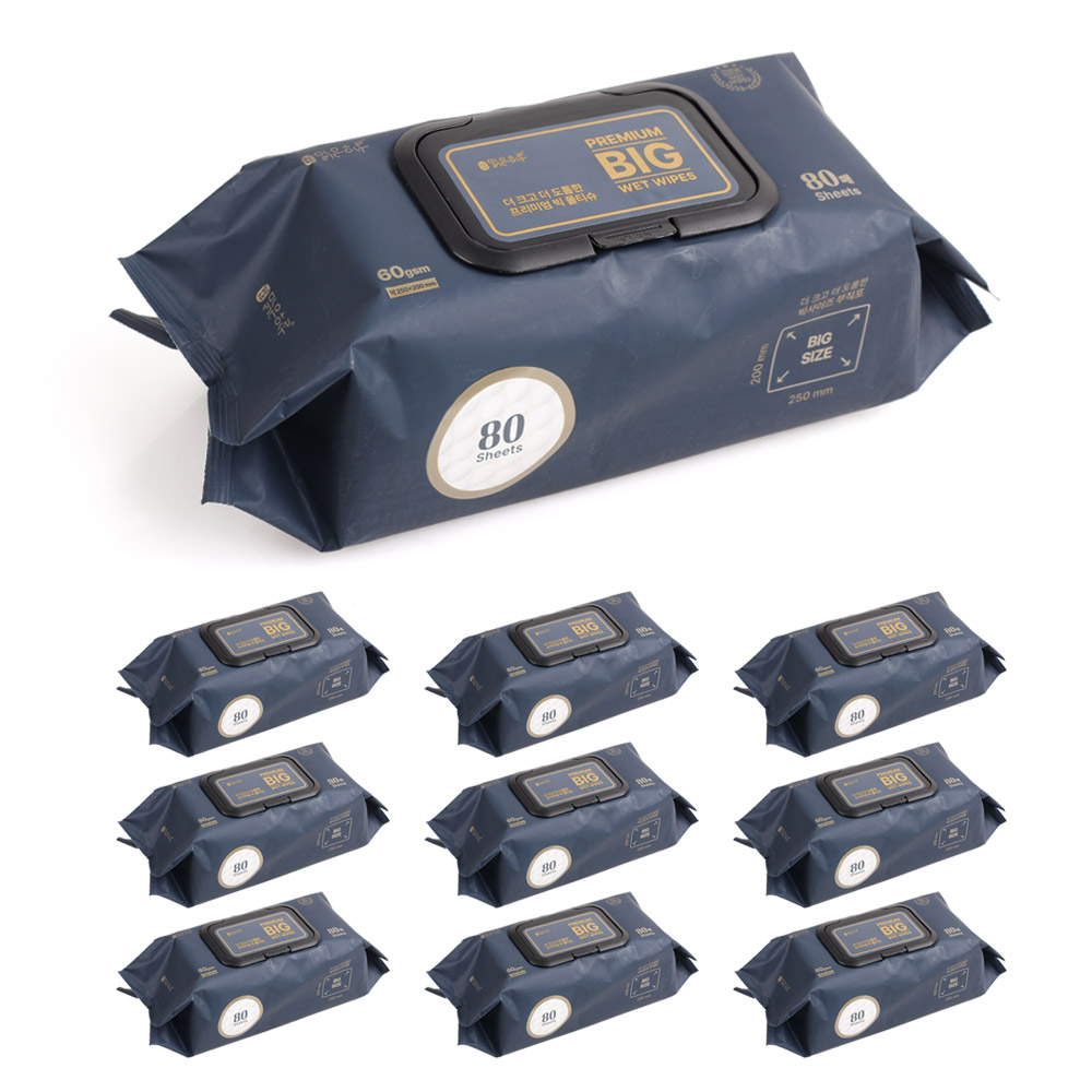 맑은하루 빅사이즈 도톰한 물티슈 80매 캡형, 10개, 80매입, 60g 19,900원
