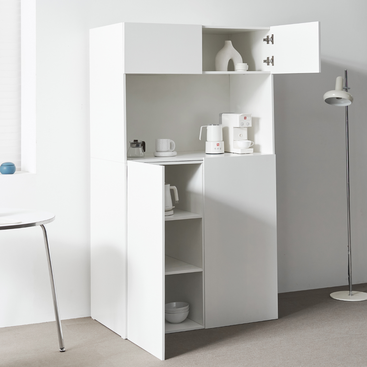 도모 오르딘 주방 키큰 광폭 수납장 1000 방문설치, 화이트 155,000원