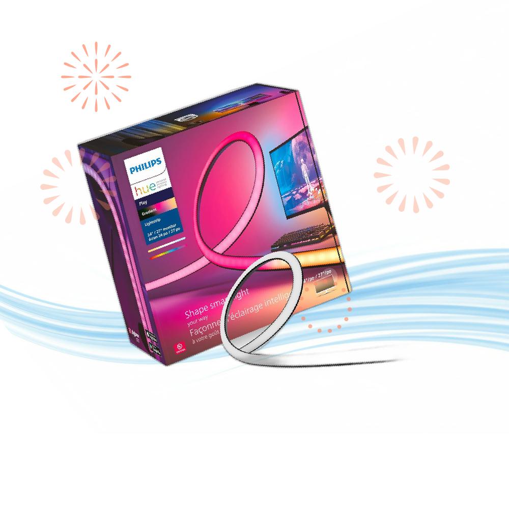 Philips Hue 필립스 휴 면발광 LED바 그라디언트 PC LED 스트립 24-27인치 모니터용, Alexa, HomeKit 호환 578294 M6 259,810원