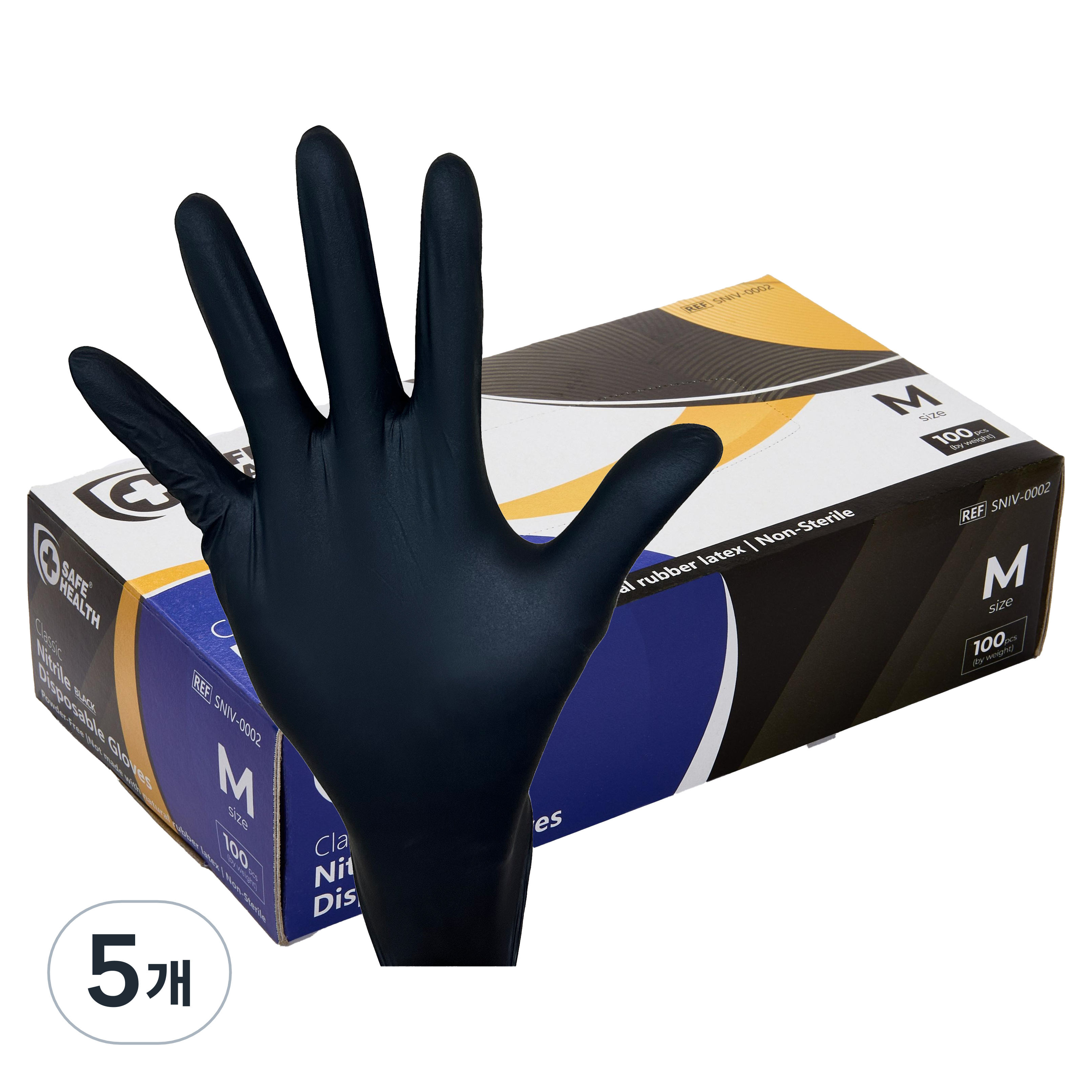 세이프헬스 니트릴장갑 100p, 블랙, 중(M), 5개 39,250원