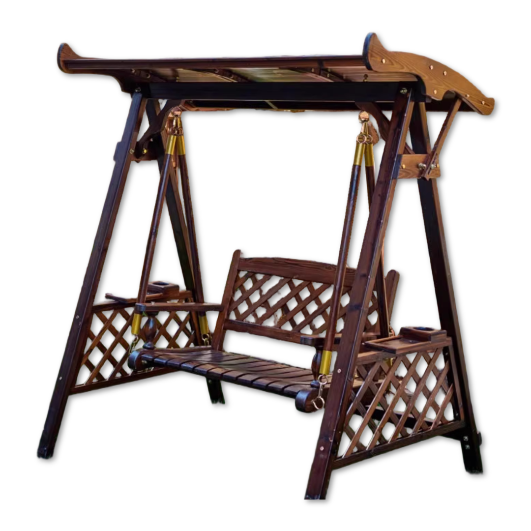 칼리도 감성 야외그네의자 흔들그네 행잉 마당 벤치그네 원목, 그리드스윙(탑+쿠션포함) 600,000원