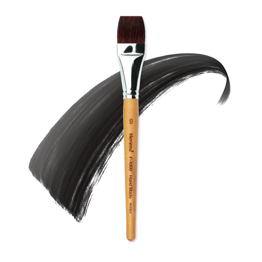 [공식] 헤렌드 수채화 납작 붓 F-1000 2호~13호 3조 세트(5.7.9) 13,500원