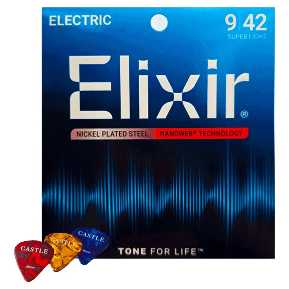 엘릭서 나노웹 일렉 베이스 니켈 플레이트 기타줄 12002 + 캐슬 픽크 3p 26,500원