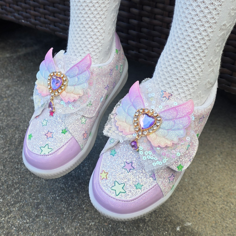 프롬베베 여아용 레미 스타 무지개 날개 LED 운동화 41,990원