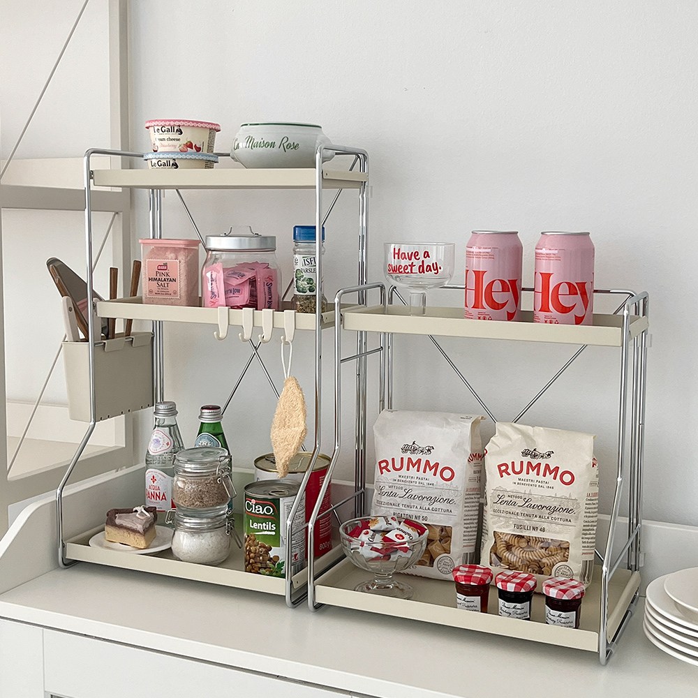 무타공마켓 버터옐로우 미드센츄리 주방선반 양념통 정리 선반 46,400원