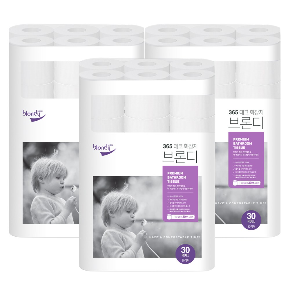 브론디 365 데코 화장지 천연펄프 30겹 30m 30,900원