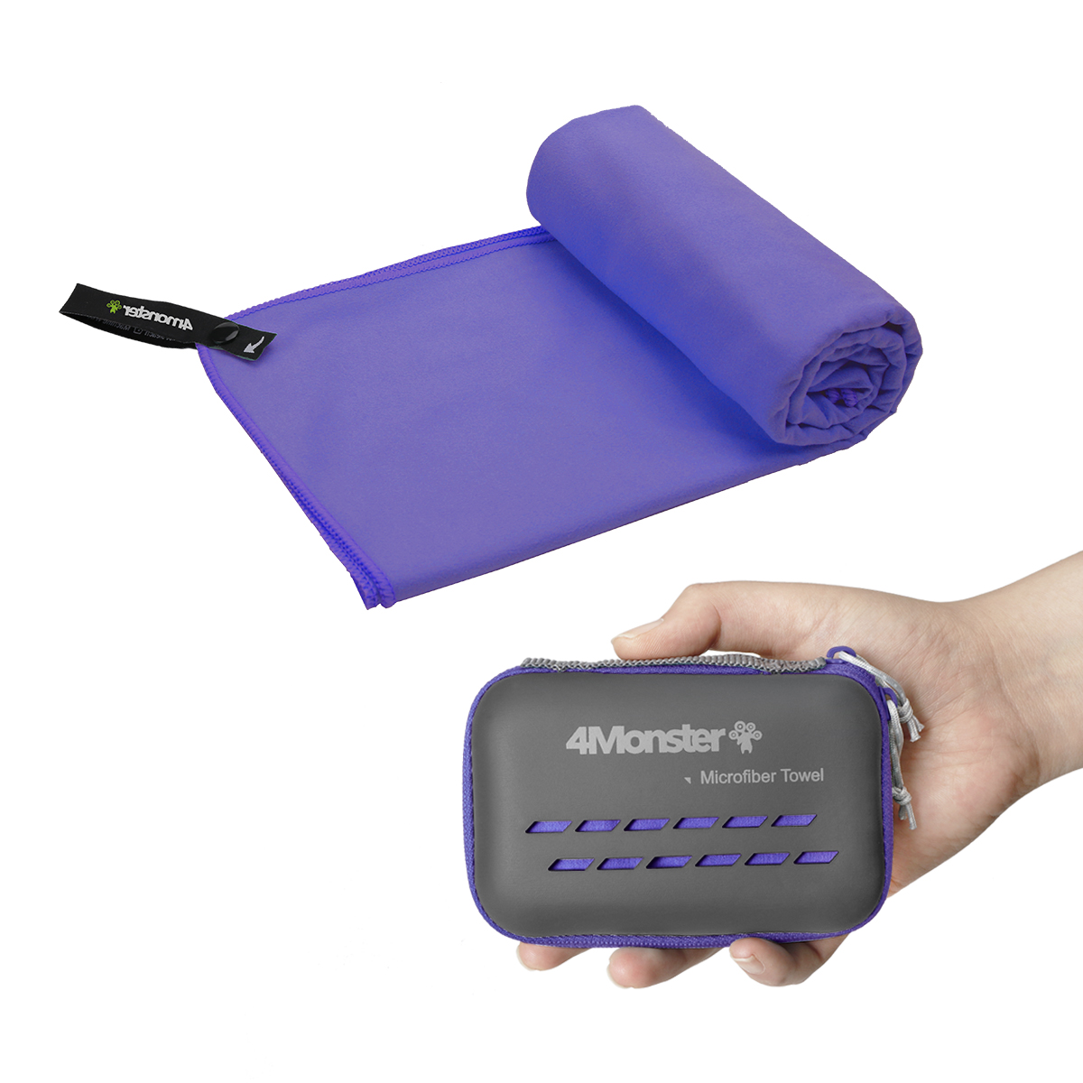 4몬스터 마이크로화이바 등산 수영 여행 스포츠 습식 건식 극세사 다용도 타월 50 x 100 cm M +  EVA케이스 21,590원