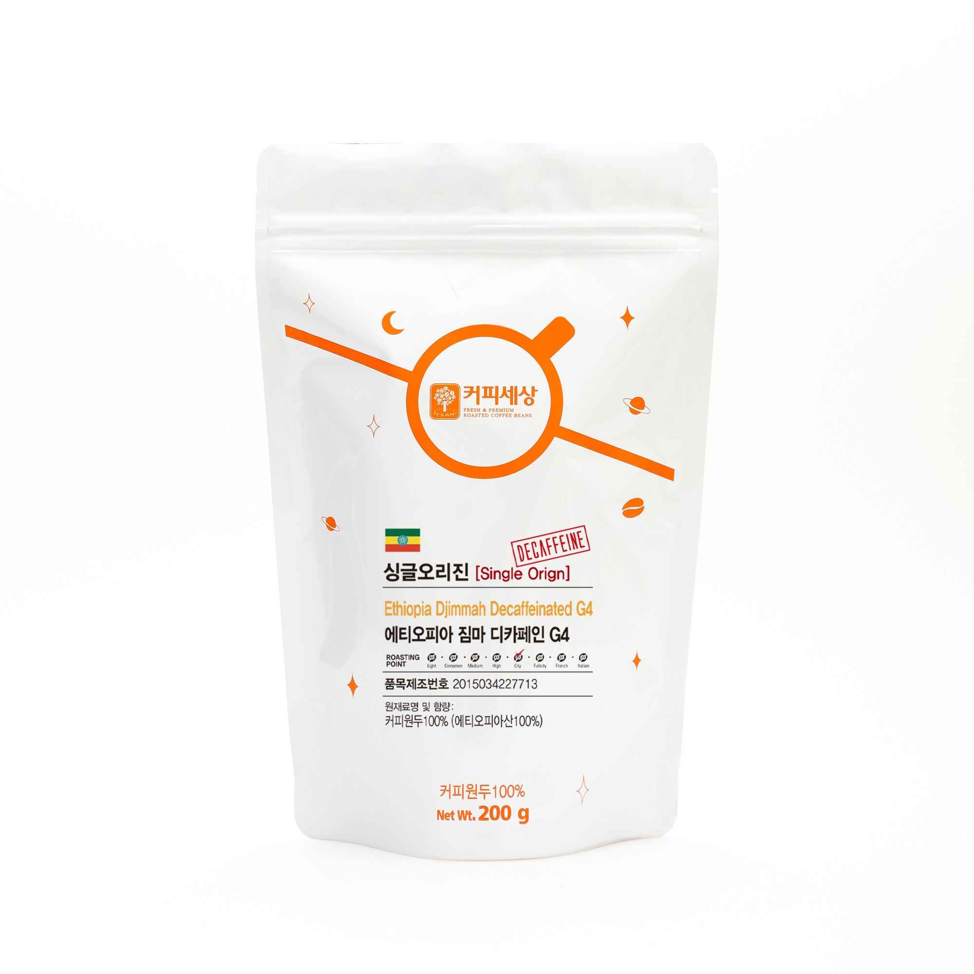 커피세상 디카페인원두 에티오피아 예가체프 짐마 G4, 200g, 1개, 홀빈(분쇄안함) 15,200원