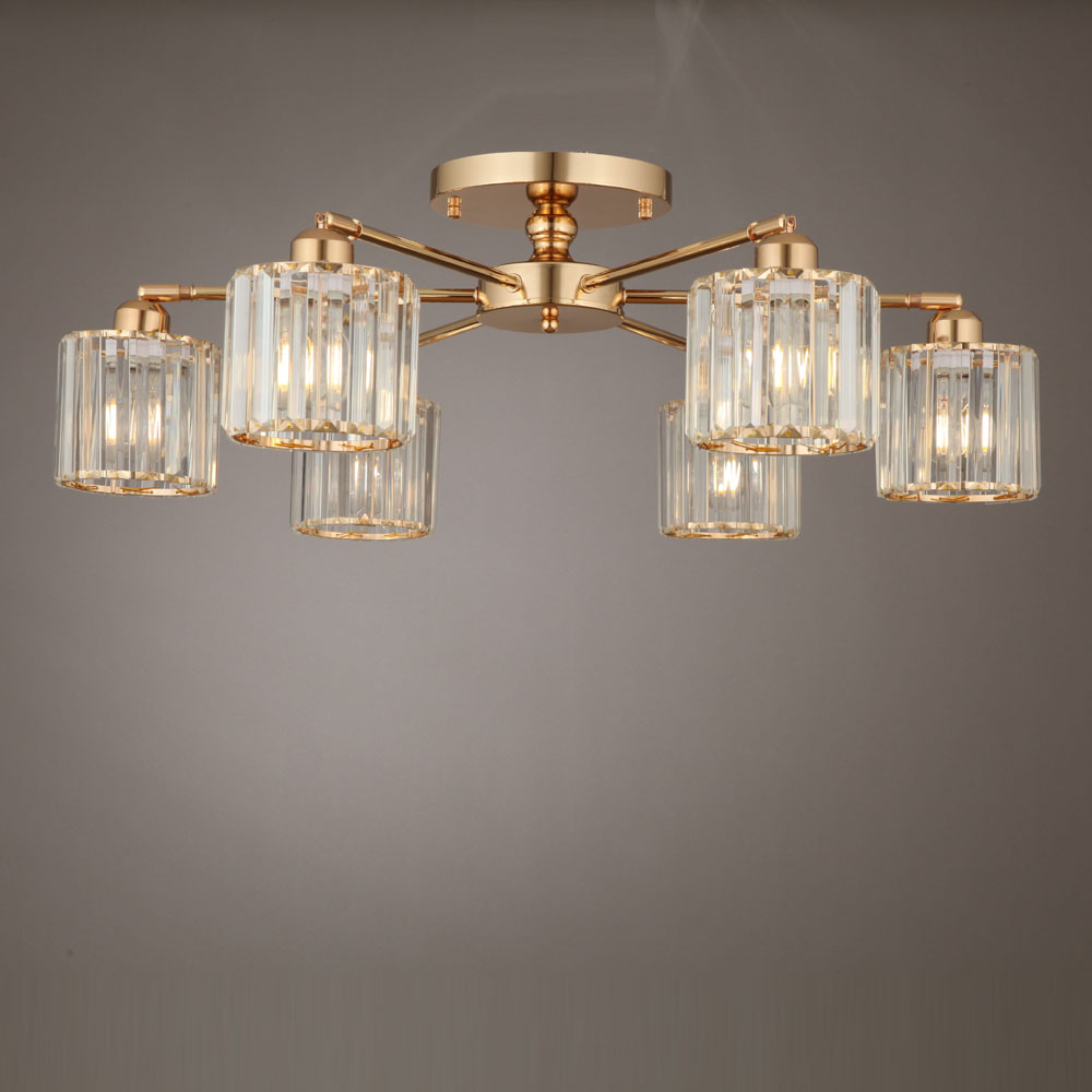 LED 시크 6등 직부 원형 거실등 크리스탈 스틸 갓등 인테리어 조명, 상세페이지 참조 209,840원