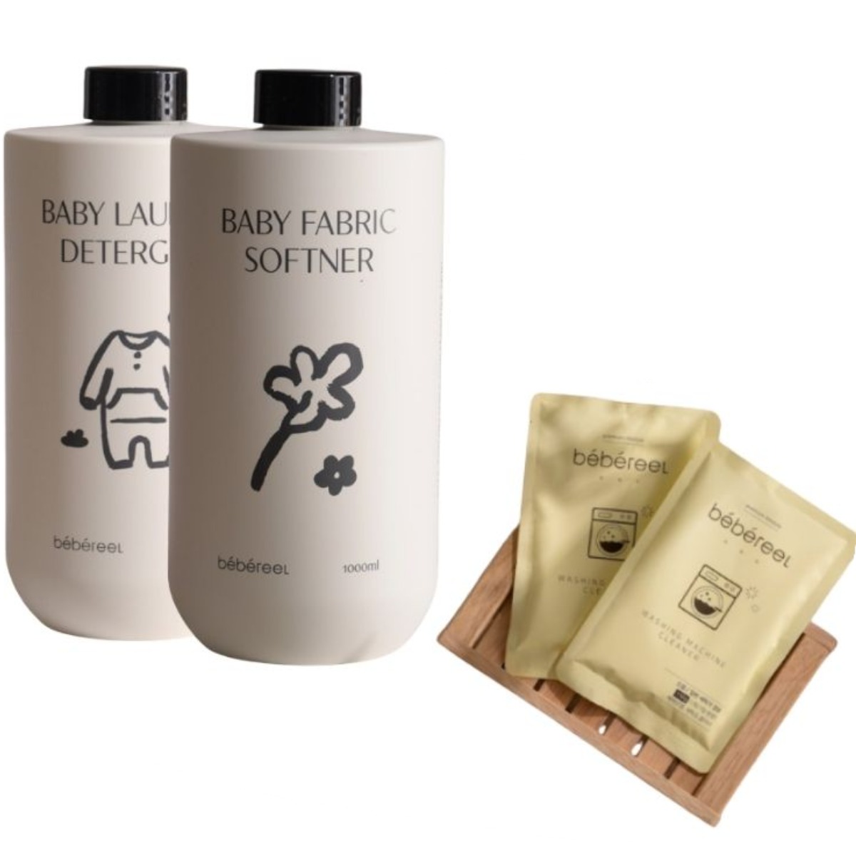 베베르엘 아기세제 1000ml+섬유유연제1000ml+세탁조클리너 1포 83,200원