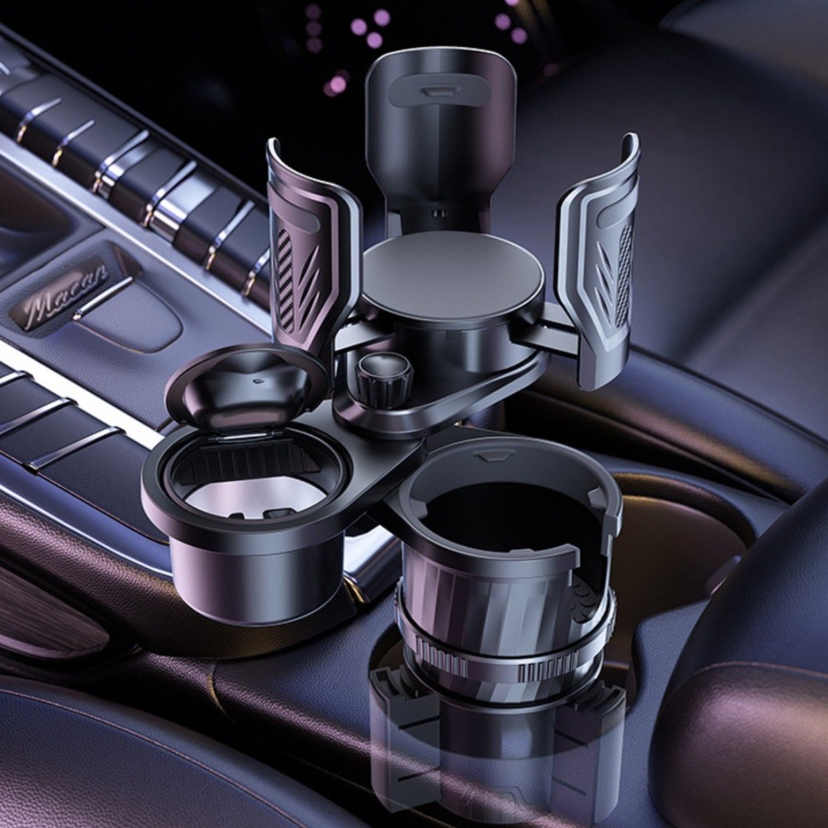 RUNHome 차량용 3 IN 1 컵홀더 사이즈 조절 만능 대형 컵거치대, 1개 15,100원