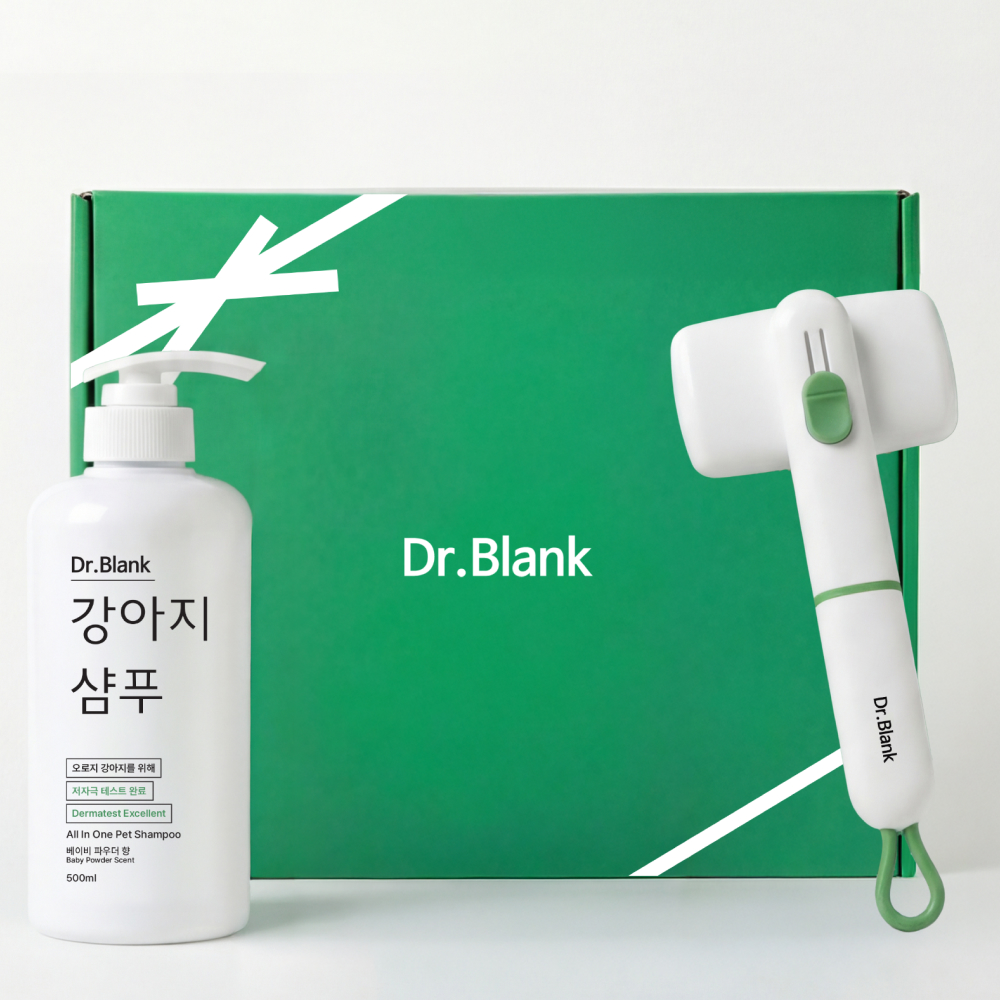 닥터블랭크 강아지 목욕케어 샴푸 베이비파우더향 500ml + 슬리커 선물 세트, 500ml, 1세트 24,800원