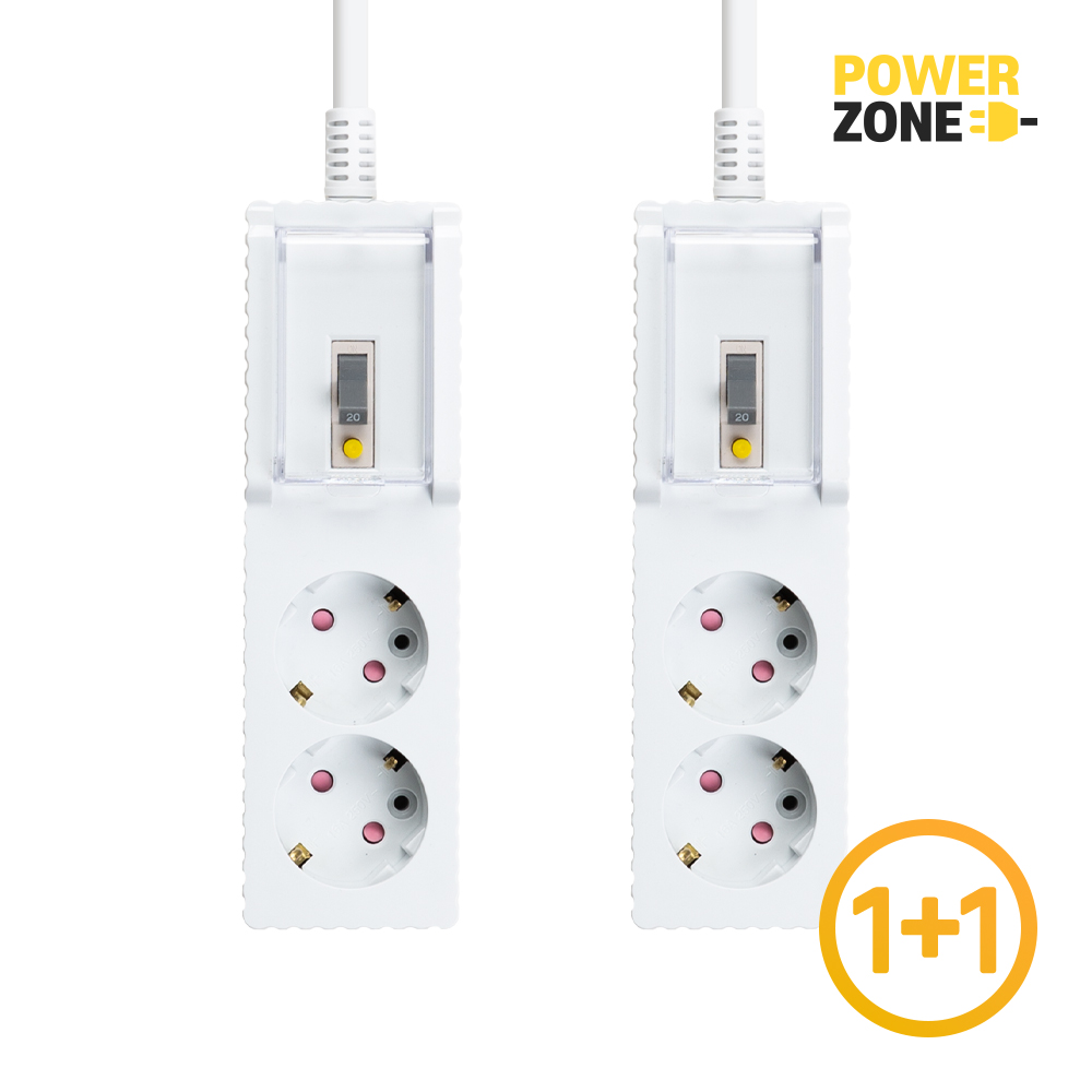 1+1 파워존 웨이브 4000W 고용량 누전차단 멀티탭 2구 50cm 1.5m 3m 5m 7m 99,340원