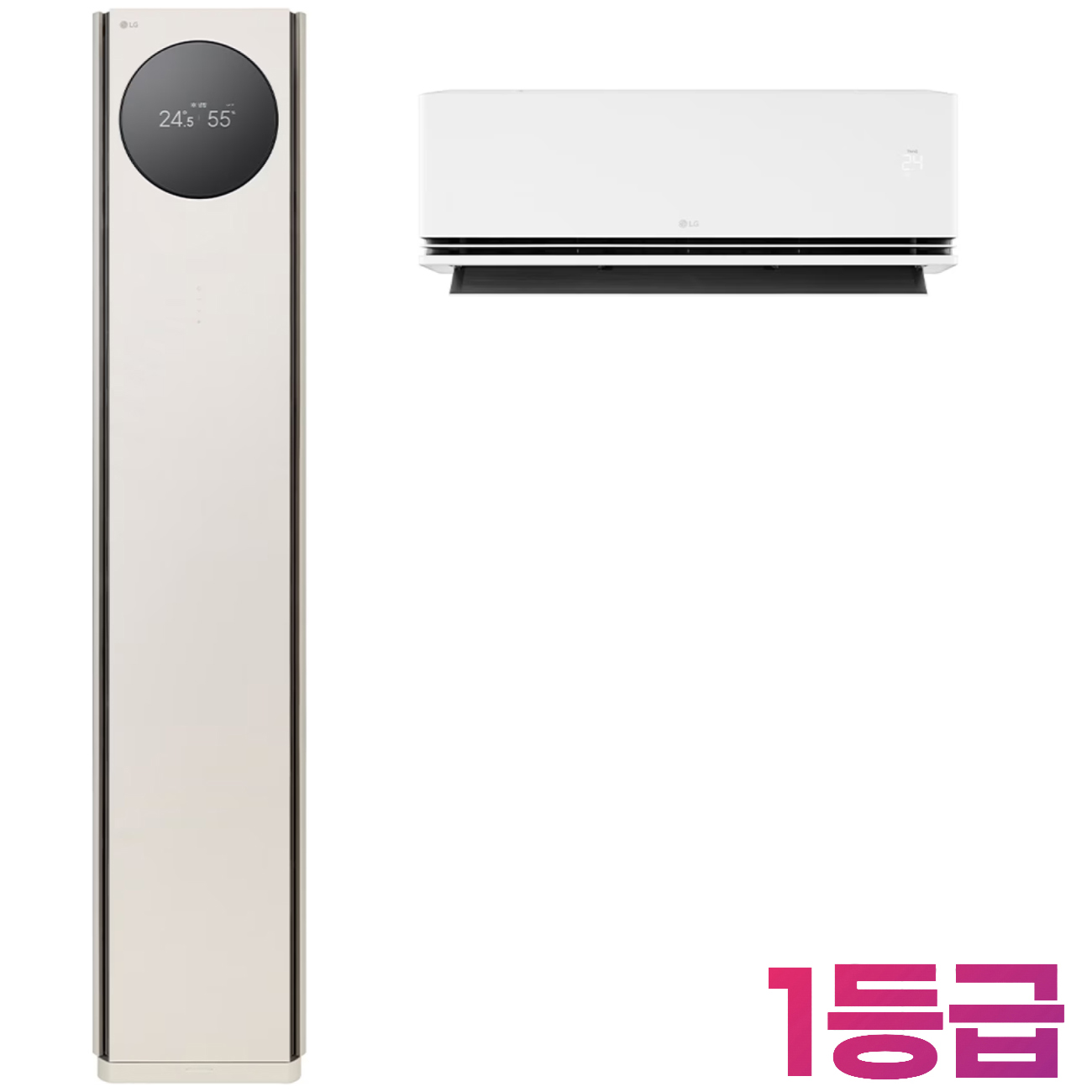 25+6평형 1등급/ FQ25GN9BE2/ LG 휘센 AI 오브제컬렉션 타워I 에어컨 2in1 (9시리즈)/색상 카밍베이지/스탠드+벽걸이+실외기/멀티형 에어컨 2026년 출시/ 5,650,000원