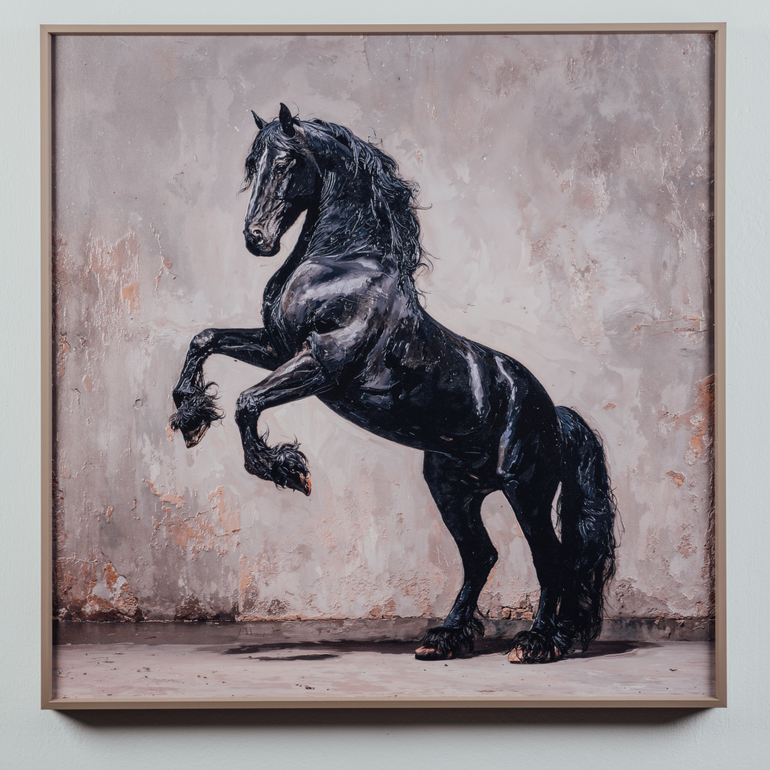 신년 새해 선물 흑마 그림 병오년 재물운 승진운 기운 풍수 사무실 벽걸이 장식품 입체 검은 말 그림, 합금 메탈 프레임 80,000원