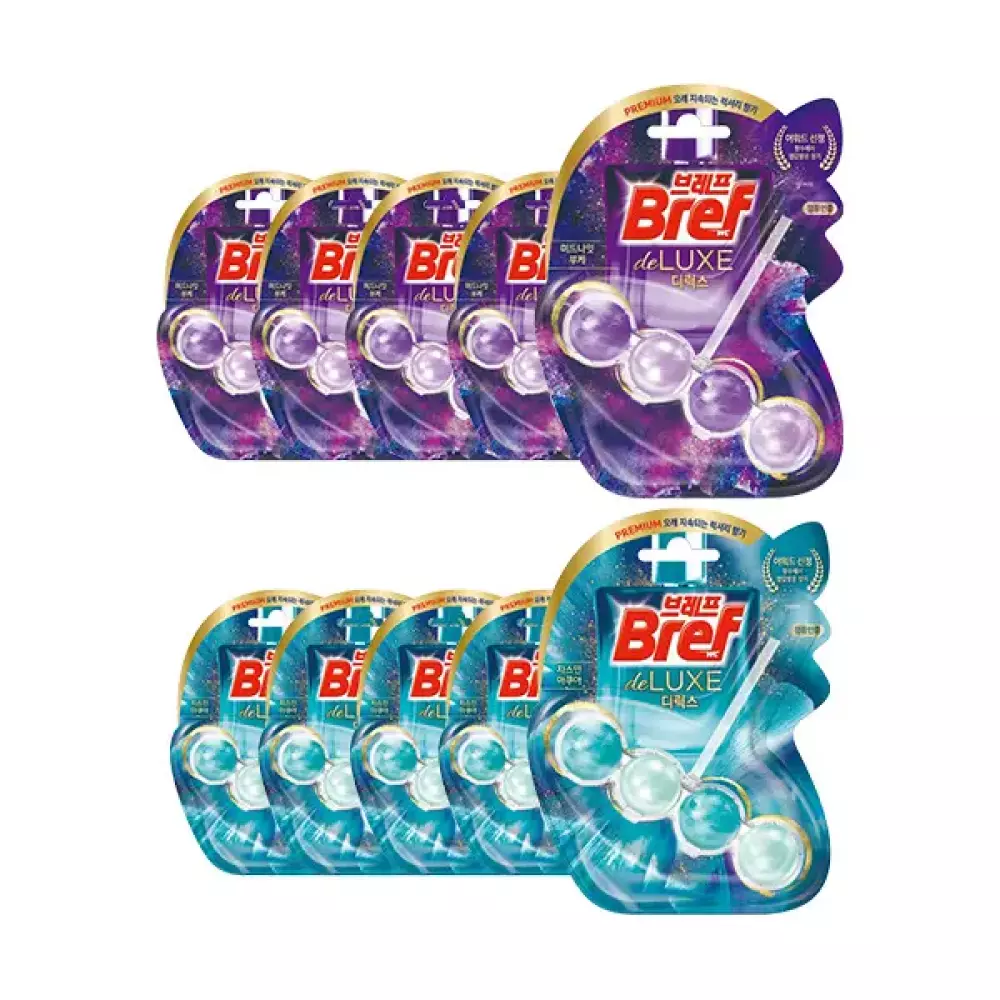 디럭스 걸이형 변기세정제 자스민 아쿠아 5개 + 미드나잇 부케 브레프, 5개, 50g 17,900원