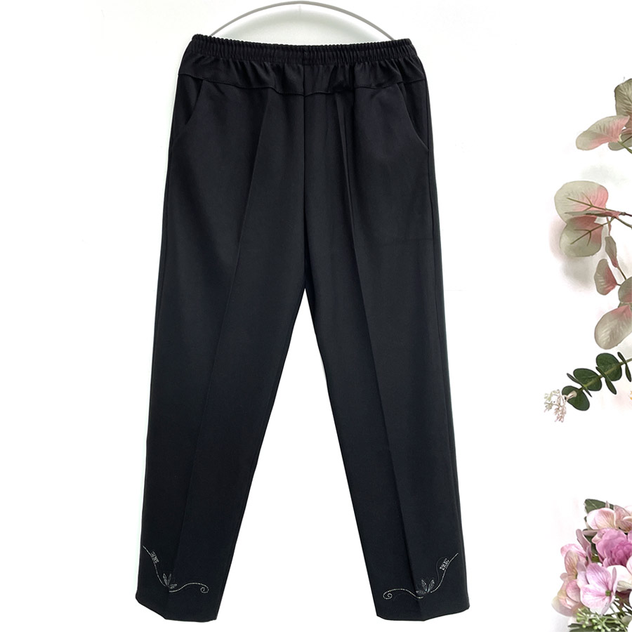 국민할매 할머니옷 봄가을 밑단 연꽃자수 일자 밴딩바지[SH-88] 중년 여성의류 요양원옷 19,800원