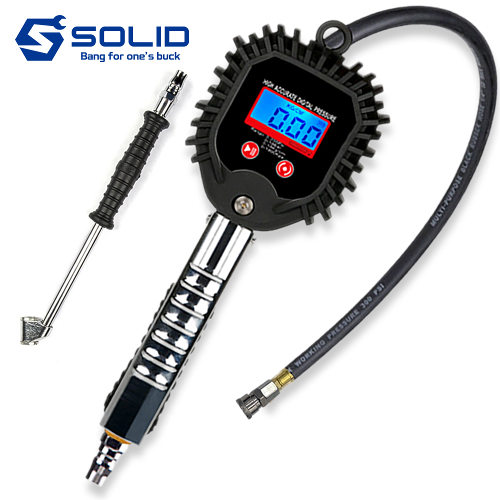 솔리드 디지털 타이어 게이지 차량 공기압 공기주입기 압력게이지 측정기, 1개, 혼합색상 29,000원