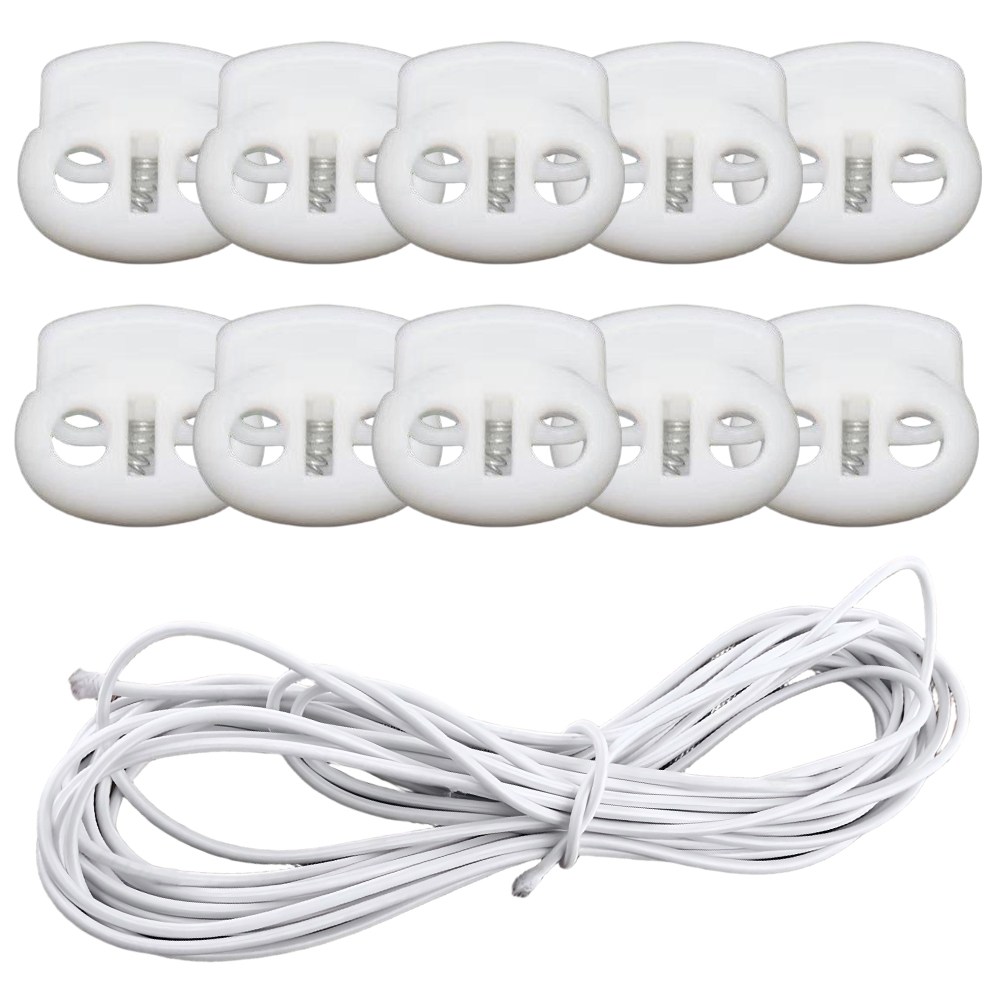 끈조절 돼지코 스토퍼10개 +둥근 칼라 고무줄 4mmx400cm, 1개, 화이트 13,980원