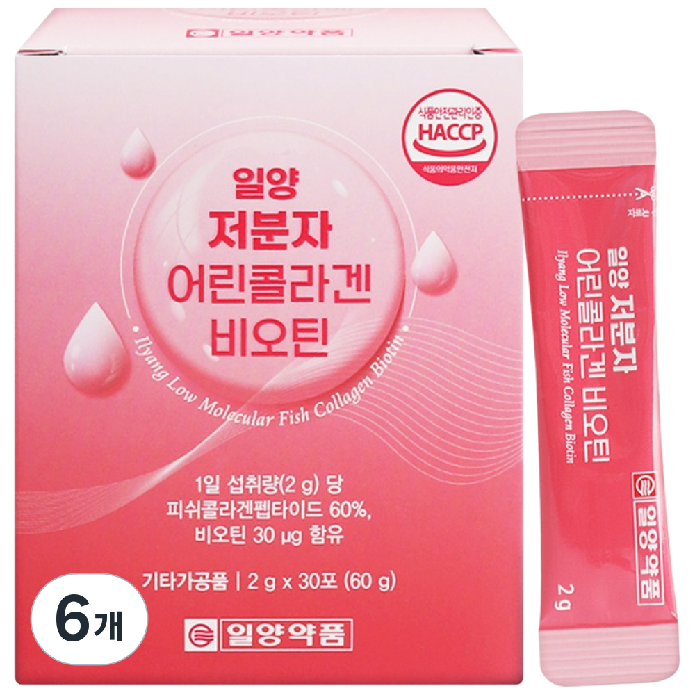 일양약품 저분자 어린 콜라겐 비오틴 스틱, 6개, 60g 50,950원