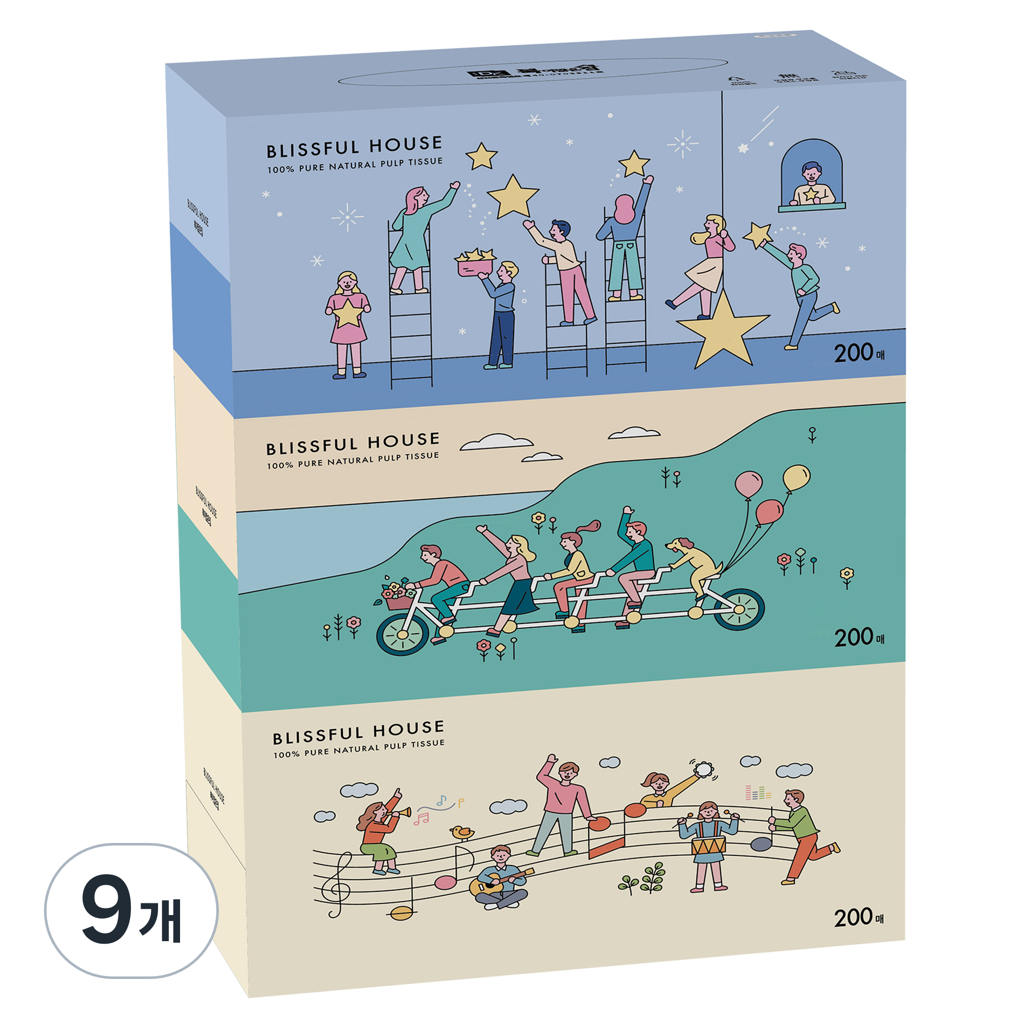 복이많은집 미용티슈 200매 2겹, 1개입, 9개 16,350원