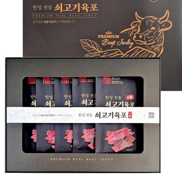한성 소고기육포 수제육포 명품육포세트 300g 명절선물세트 맥주안주 수험생간식 등산필수품, 60g, 5개 28,400원