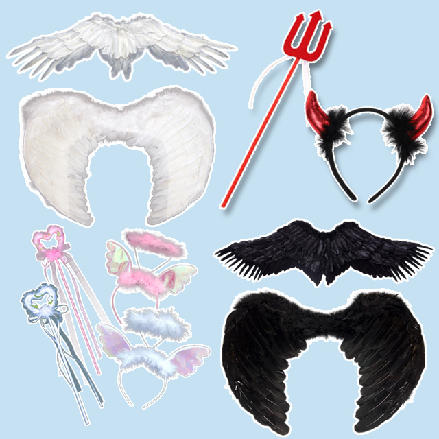 벽 창문 행잉 트리 장식 천사 악마 날개 머리띠 스틱 세트 크리스마스 포토존 꾸미기 대형 12,000원