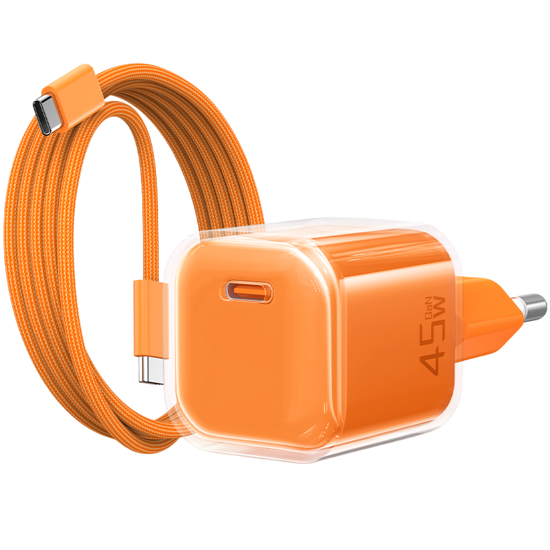 IMCHEN 45W 초고속 충전기 어댑터 + C to C 초고속 케이블 1.5m 세트, 1세트, 오렌지 55,800원
