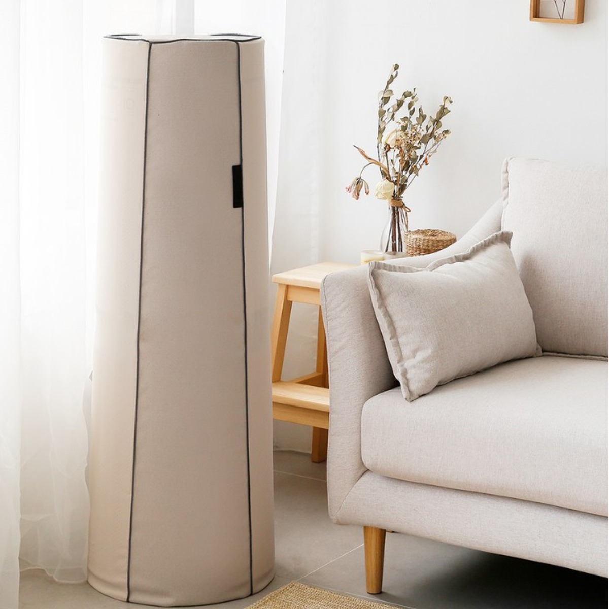 내추럴 인테리어 엘지 퓨리케어 2단 공기청정기 커버 덮개, 베이지 34,800원