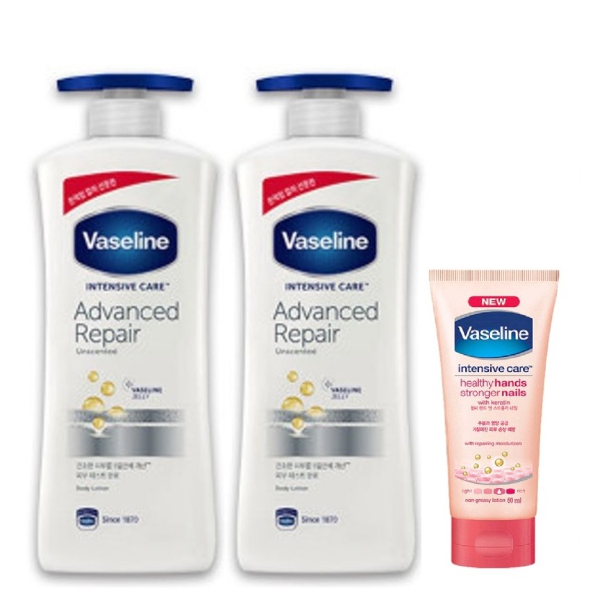 바세린 고보습 어드 밴스드 바디로션 600ml 2개+바세린 핸드크림 60ml 1개 18,900원