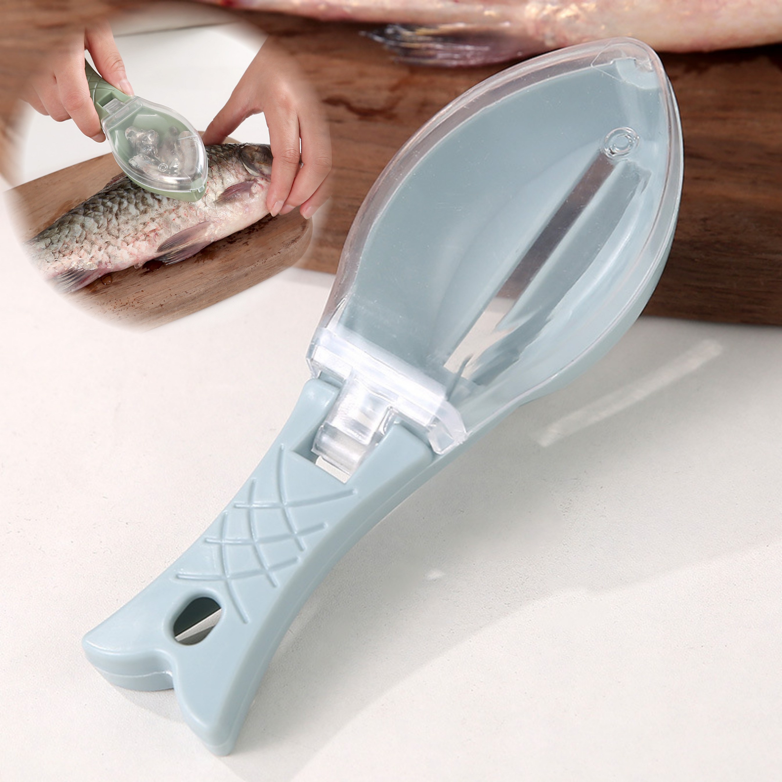 픽앤딜 생선 비늘 제거기 다용도 칼 비늘치기, 1개, 블루 6,050원