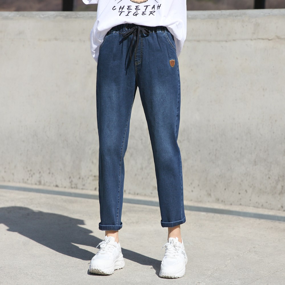 동대문스타일 여자청바지 노멀워싱 루즈핏 스판 밴딩청바지 봄 가을 여성 데님 24,700원