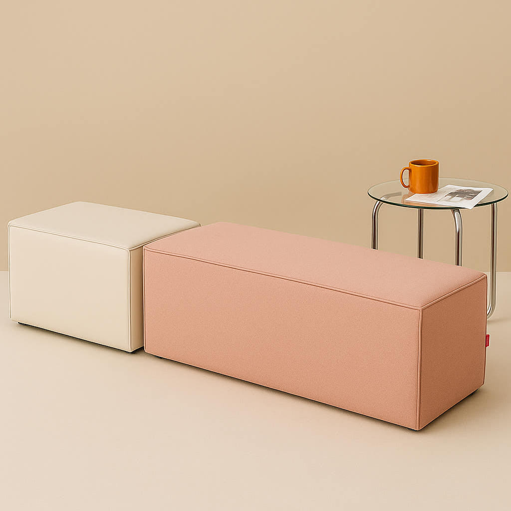 H69 사각 인조가죽 패브릭 네모 스툴 화장대 병원 카페 대기실 복도 매장 로비 스툴의자 보조의자 600mm, 1개, 코모도 아이보리 116,400원