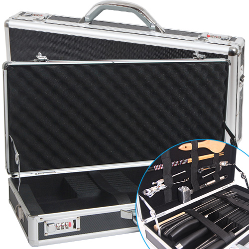 가방몰 ADD043 중형 3종 블랙, 실버, 오렌지 나이프케이스 칼가방 칼수납가방 나이프함 칼케이스 알루미늄케이스 정리함 공구수납함 케이스가방 다용도 칼보관케이스, 블랙, 1개 70,400원