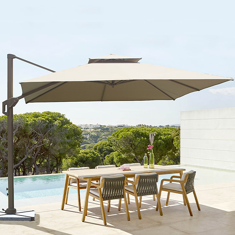 사각 프리미엄 사각폴딩파라솔 물통풀세트 알루미늄폴대 대형 각도조절 2중지붕 파라솔 테라스 카페 정원, 프리미엄 사각폴딩파라솔SET 와인 375,000원