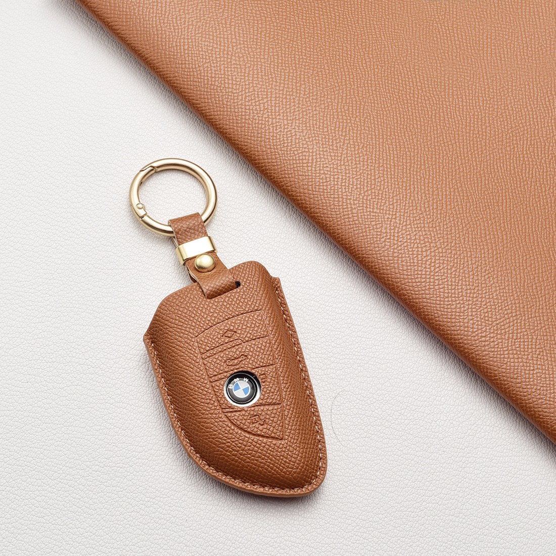 BMW 차키케이스 고급 천연소가죽 | 전차종 호환 (1,2,3,4,5,6,7,8,M,X시리즈), BMW B 타입, 샌드 브라운 15,900원