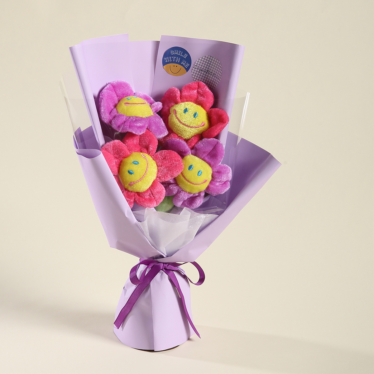 뷰티풀데코센스 해피 스마일꽃 인형 꽃다발 + 스티커 14,440원