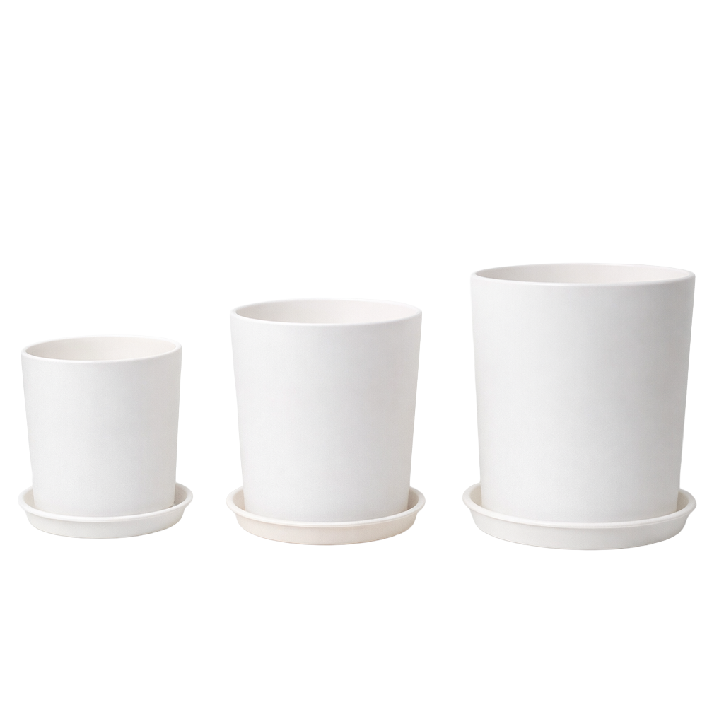 모던레시피 무광 원형 기본 플라스틱 화분 받침 세트 / 소 중 대 모던 감성 인테리어 화분 가볍고 튼튼한 화분, 1개, 화이트 12,900원
