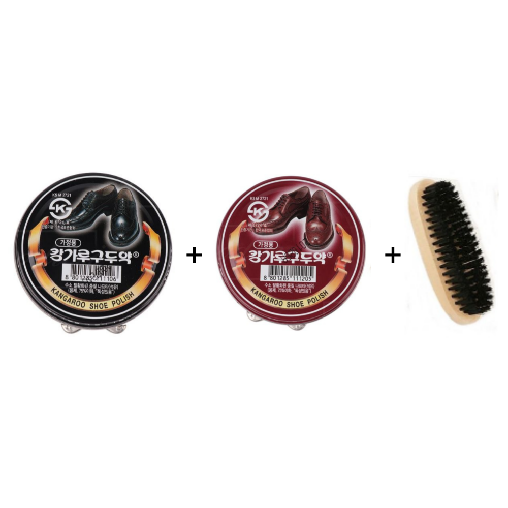 캉가루 구두약+구두솔, 검정+갈색+구두솔, 1개 12,500원