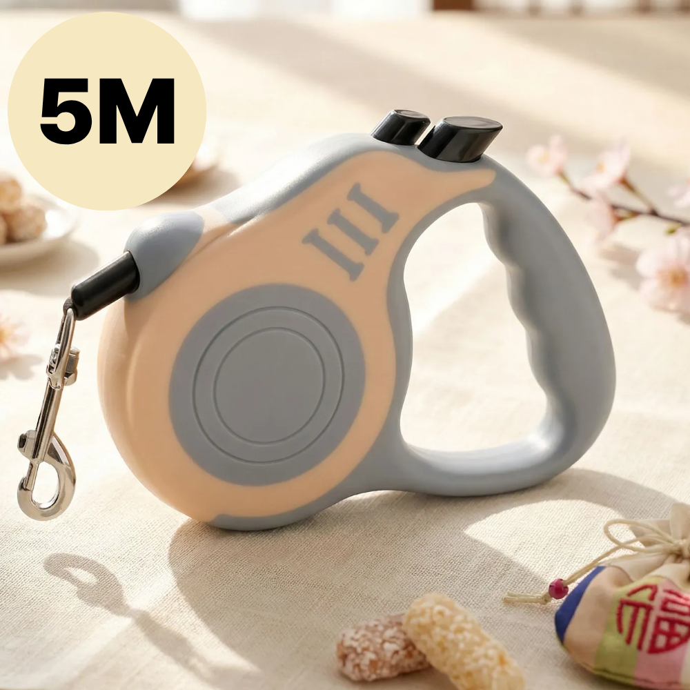 라운드샵 꼬임방지 강아지 자동 리드줄, 1개, 그레이베이지 11,100원