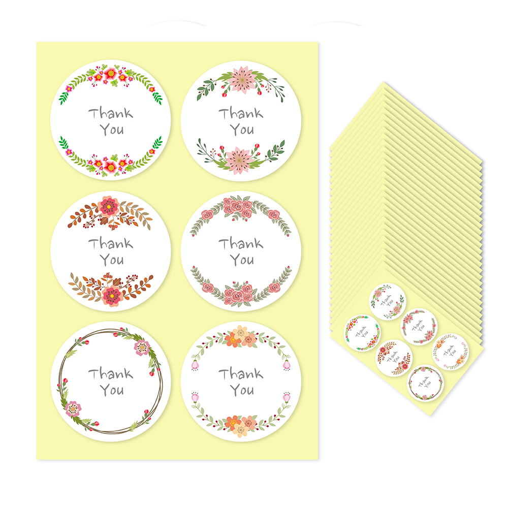 화관스티커 원형 50mm 6종 x 30p, 땡큐, 1세트 11,010원