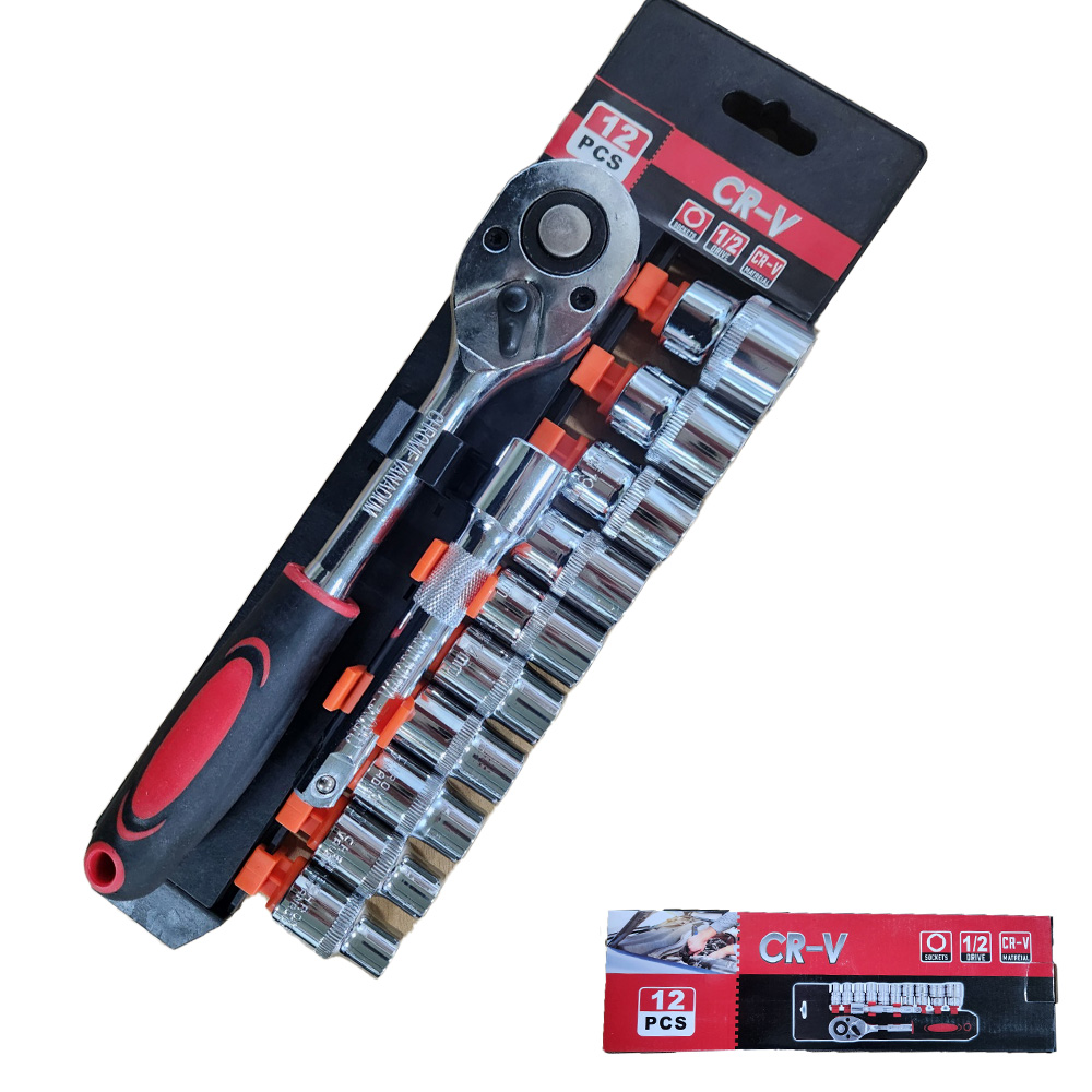 1/2 라쳇핸들 연결대 복스소켓 세트 12P 공구세트, 1개 15,000원