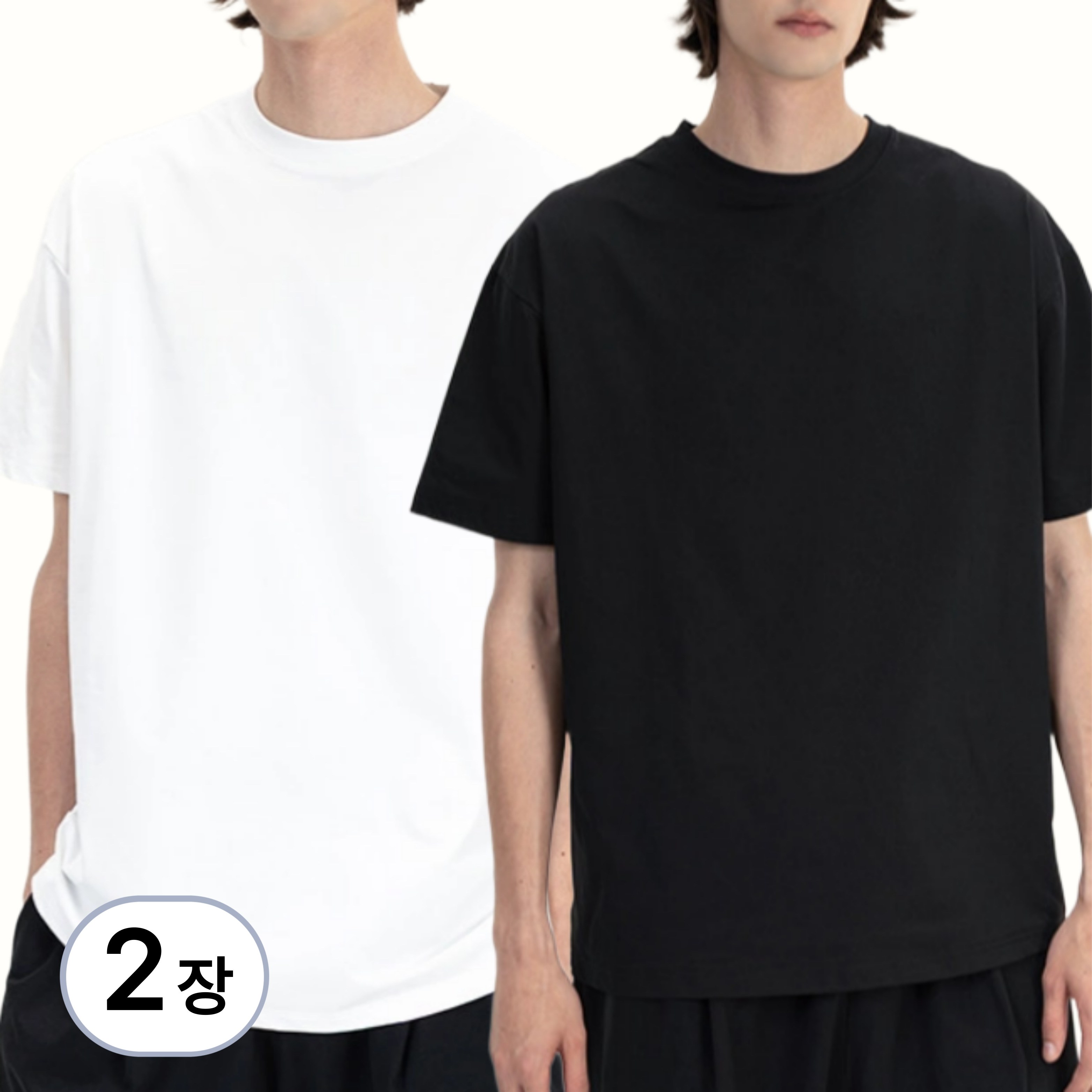 콜마이네임 남녀공용 반팔 티셔츠 2장 오버핏 무지티 1+1 빅사이즈 19,790원