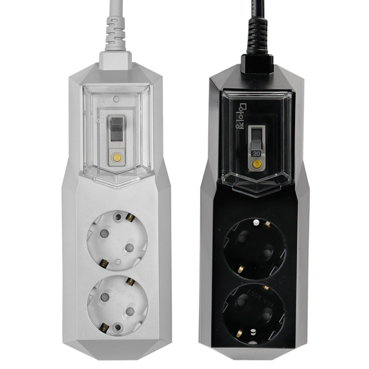 아이정 국산 4000W 고용량 과부하 누전차단 멀티탭 추천 2구 에어컨멀티탭 냉장고멀티탭, 2개, 3m, 누전 2구 그레이 95,100원