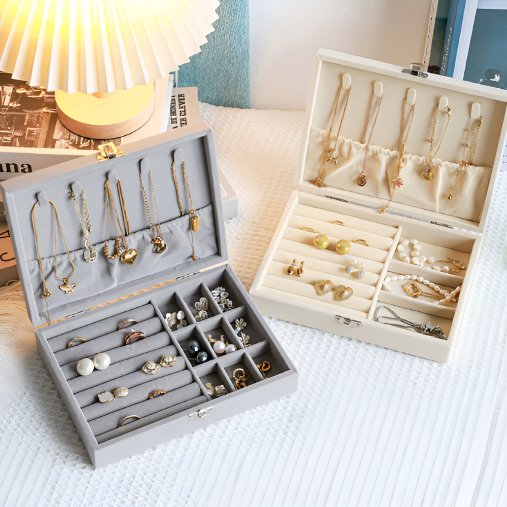 몽벨르 프리미엄 벨벳 고급 보석함, 1개, 그레이 12,680원