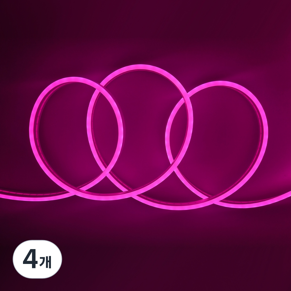 원그리드 USB 네온플렉스 LED 스트립 5m 잘라쓰는 줄조명 네온사인, 4개, 핑크 55,810원