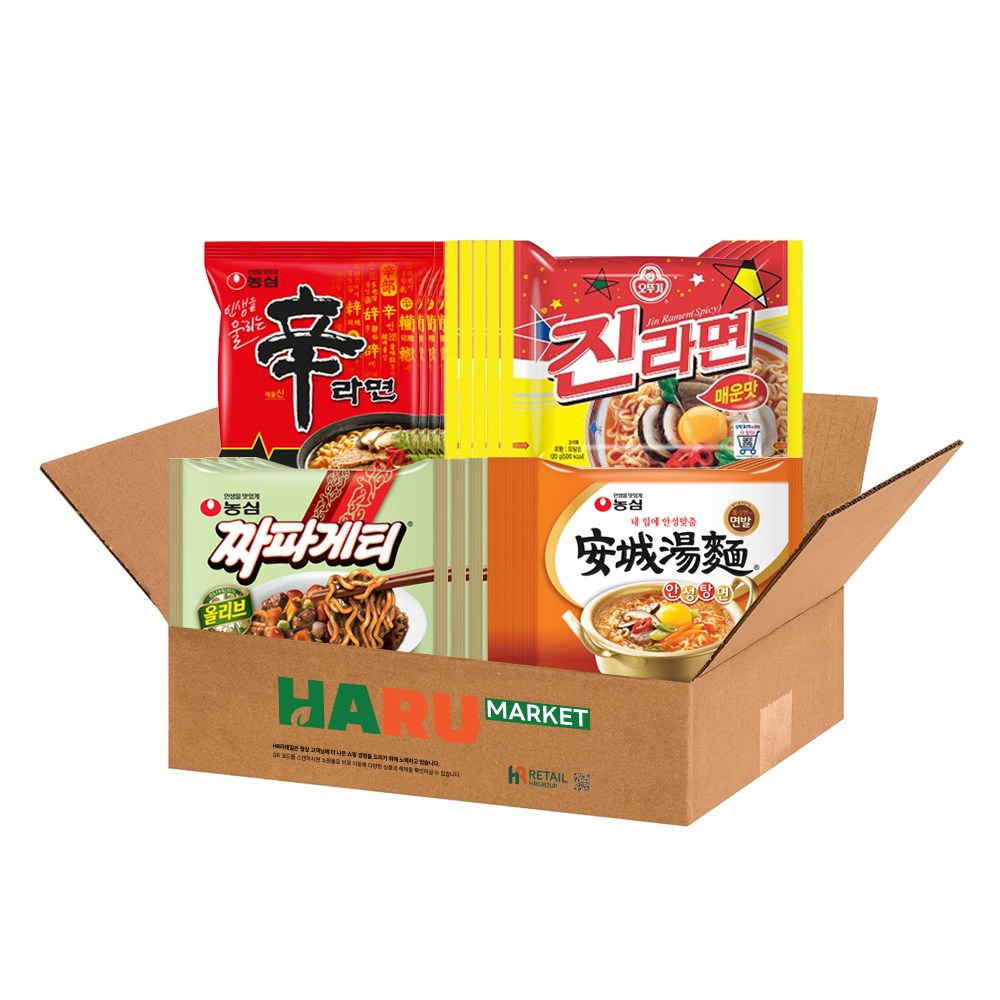 라면 혼합 박스 B타입(신라면5+짜파게티5+안성탕면5+진라면매운맛5) 에이치알리테일, 1박스 21,300원